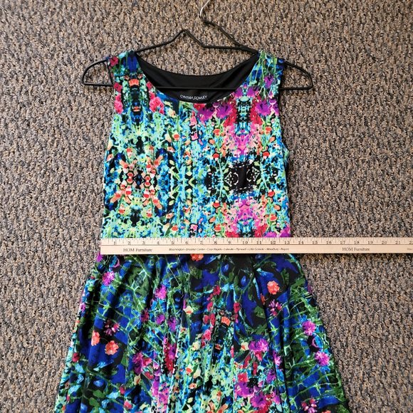 Cynthia Rowley Sleeveless Bright Floral Print Dress Comfy Stretch Size 4 - Picture 8 of 16